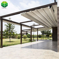Pergola à toit à persiennes rétractable télécommandée Pergola électrique Pergola extérieure en aluminium PVC