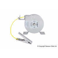 Carrete de cable de puesta a tierra con pinza de puesta a tierra de 120 mm, acero inoxidable, carrete de cable de 9 m, ATEX