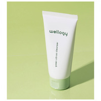 WELLOGY Gel nettoyant pour le visage aux agrumes verts cosmétiques antioxydants hydratants et éclaircissants pour la peau sèche des hommes