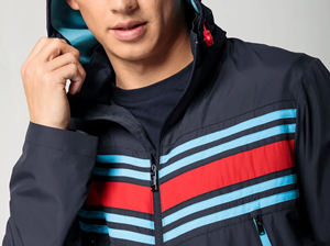 OEM personalizado chaqueta cortavientos para hombre transpirable otoño nailon con capucha diseño de retazos impermeable de talla grande temporada de invierno - Product Image 3