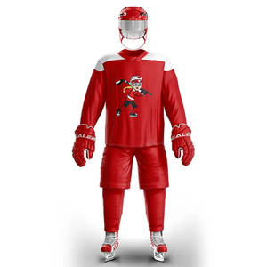 Ensemble d'uniformes de hockey sur glace unisexe de qualité supérieure, maillot et short personnalisés, impression du nom de l'équipe OEM, 100% polyester, séchage rapide - Product Image 4