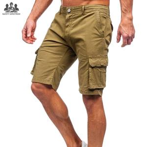 Pantalones Cortos Cargo para Hombre, Estilo Urbano |   Corte Holgado 100% Algodón |   Botón de Presión |   Bolsillos Tácticos Utilitarios |   Transpirable de Secado Rápido - Product Image 1