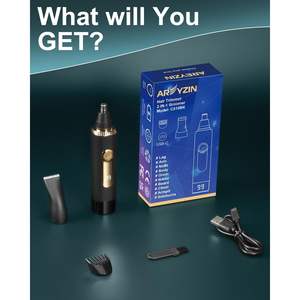 Tondeuse à sourcils et nez rechargeable USB avec écran LED 2-en-1 pour hommes et femmes, tondeuse en plastique indolore pour oreilles et sourcils, idéale pour les voyages en camping-car - Product Image 2