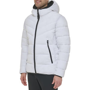 Chaqueta Acolchada Ligera con Capucha y Cuello Alto para Hombre, con Cierre de Cremallera, Informal, para Uso Diario en Exteriores, para Invierno - Product Image 5
