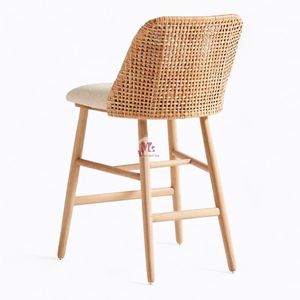 Tabouret de bar en rotin chaise de salle à manger en rotin mobilier élégant pour cuisine salon style chaise Boho - Product Image 4