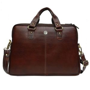 New Collection Genuine Cow Brown Leather Handbag Good Quality Handmade Leather Office <b>Laptop</b> Documental Bag Leather Material Bag - Product Image 2