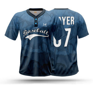 Uniformes de Béisbol Personalizados con Impresión por Transferencia de Calor, 100% Poliéster, 2 Botones, Absorben la Humedad, Antibacterianos - Product Image 3