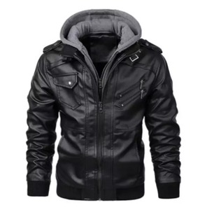 Chaqueta de cuero con capucha para hombre, alta calidad, otoño e invierno, de cuero, para motorista, por maximice Wear - Product Image 5