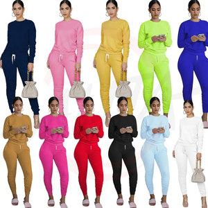 ชุดวอร์มผ้าคอตตอนสำหรับผู้หญิงชุดวอร์ม2ชิ้นกางเกงแบบซ้อนกัน2022ฤดูใบไม้ร่วง - Product Image 2