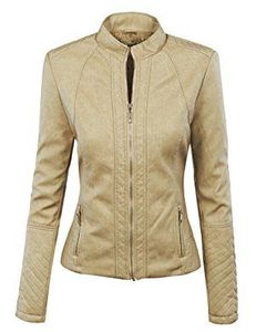 Veste en cuir d'hiver pour femmes, avec garniture en fausse fourrure, capuche, coupe-vent, respirante, doublure en coton, tissu en toile durable, style vintage chic - Product Image 4