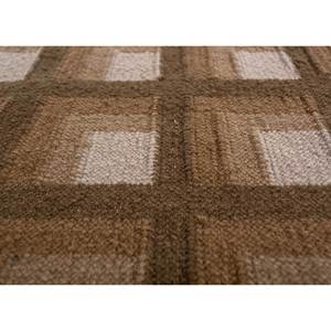 พรมขนสัตว์ทอมือลายเรขาคณิตสีเบจและสีน้ำตาลคลาสสิก รูปทรงสี่เหลี่ยมผืนผ้า สำหรับห้องนั่งเล่นหรือห้องนอน-รุ่น ADWL-13024 - Product Image 3