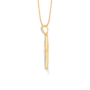 Pendentif du zodiaque Sagittaire en or rose 14 carats avec diamant et perle - Product Image 4