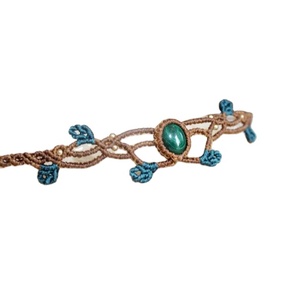 Collar de Macramé Único para Damas y Niñas, Hecho a Mano con Colgante de Piedras Preciosas, Gargantilla de Labradorita, Collar de Perlas de Piedra Lunar, a la Moda - Product Image 1
