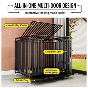 Jaula Adicional para Perros con Inodoro, Jaula Metálica Interior para Razas Medianas y Grandes, Jaula Resistente para <span class=keywords><strong>Border</strong></span> <span class=keywords><strong>Collie</strong></span> y Golden Retriever - Product Image 5
