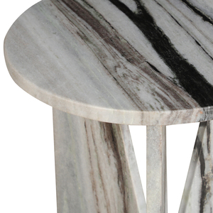 Table d'appoint moderne en marbre naturel 100% fait main, meuble de luxe sur piédestal, décoration pour salon, chambre à coucher, salle à manger ORRIS - Product Image 5