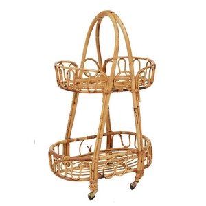 Carrito de Bar de Ratán Tejido Natural Ecológico, Carrito con Doble Cesta, Muebles Sostenibles al por Mayor para Compradores de Restaurantes, Bares y Hoteles - Product Image 6