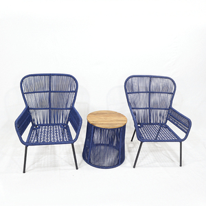 Juego de Muebles de Exterior de Madera de Acacia con Cuerda de Hierro Comehome, Duradero y Resistente a la Intemperie - Product Image 6