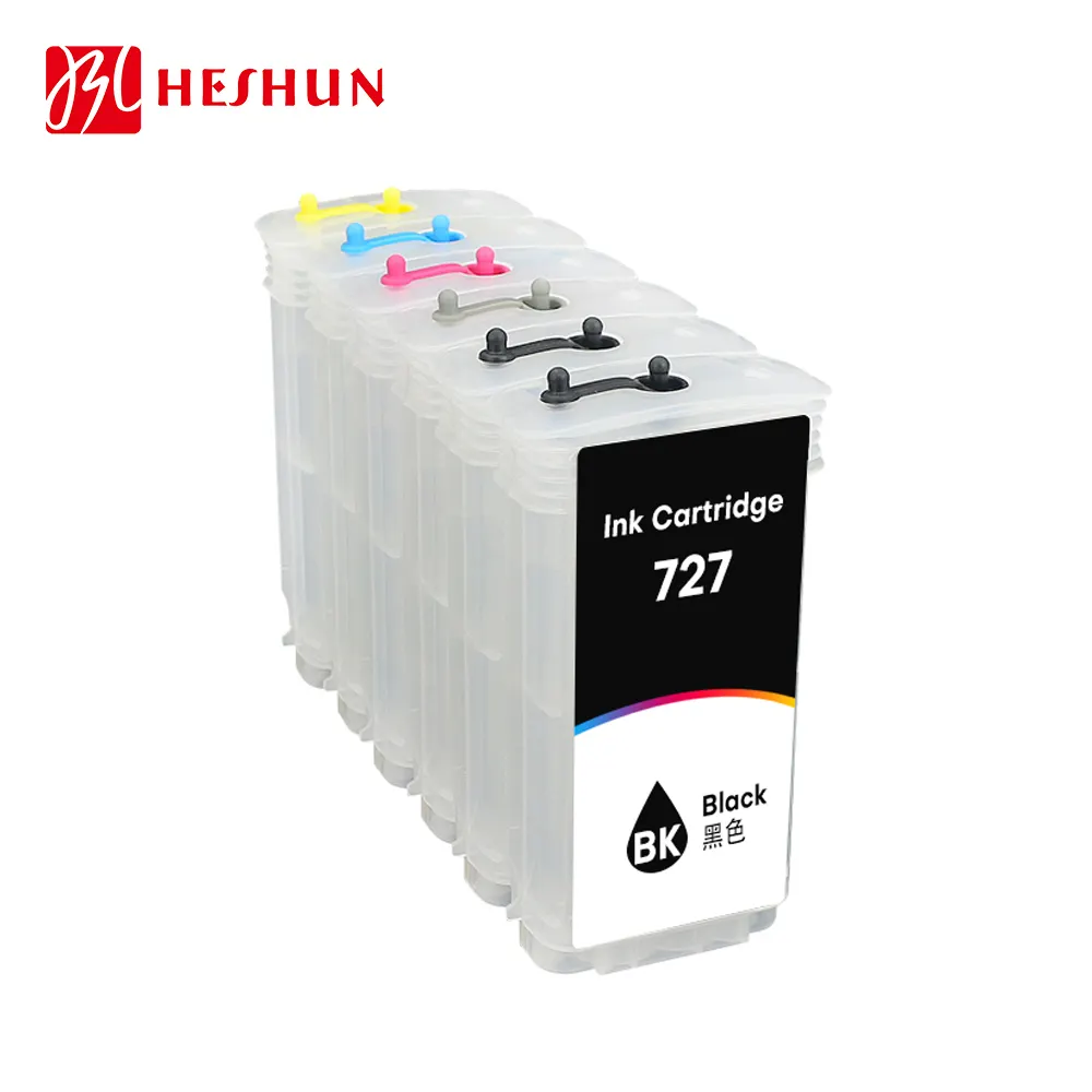 HESHUN Nachfüllbare Tinten patrone HP 727 Kompatibel mit HP Design jet T920/T930/T1500/T1530/T2500/T2530