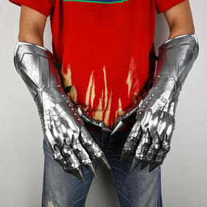Guantes de guantelete de acero grabado medieval, armadura de caballero gótico para LARP Cosplay y Halloween - Product Image 6