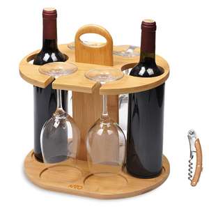 Fabricant personnalisé fait à la main dessus de table en bois de manguier bouteille de vin caddie style unique en bois d'acacia barre organisateur outil caddy - Product Image 3