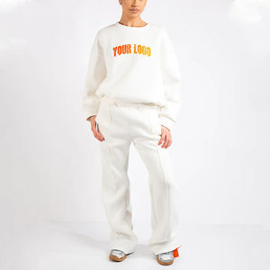 เซ็ต2ชิ้นเสื้อออกกำลังกายแขนยาวสำหรับผู้หญิงชุดวิ่งจ็อกกิ้งพิมพ์โลโก้3D สกรีนแบบกำหนดเองขนาดพลัสไซส์ - Product Image 5