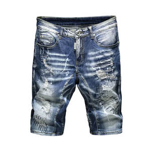 กางเกงยีนส์ขาสั้นทรงตรงพิมพ์ลายคุณภาพสูง ดีไซน์ใหม่ ปักลายตามสั่งสำหรับผู้ชาย - Product Image 1