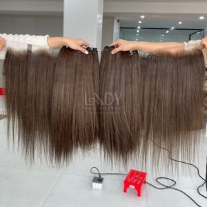 Prix de gros Yaki paquets de cheveux raides trame cheveux et extensions frontales paquets 100% matériel de cheveux vietnamiens non transformés - Product Image 1