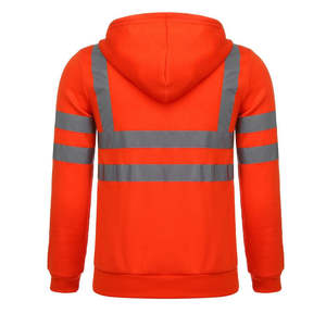 Sweat à capuche de construction personnalisé haute visibilité pour hommes vêtements de travail d'hiver réfléchissants haute visibilité vêtements tricotés avec technique de teinture unie - Product Image 3