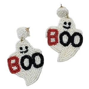 Boucles d'oreilles de Noël avec broderie de perles élégantes Conception festive Boucles d'oreilles brodées à la main Perlage accepter le logo personnalisé - Product Image 1