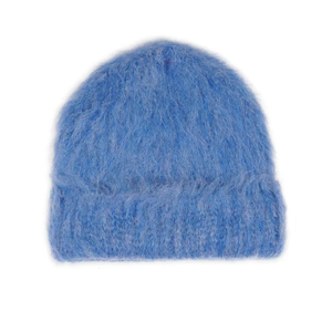 Bonnets d'hiver chauds et confortables en mohair élastique Fabricant de bonnets Logo personnalisé Haute qualité 2025 Nouveau style de bonnets en fourrure - Product Image 1