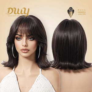 Suki-DWY 12-Inch MiraScalp Synthetic Wig Heat Resistant High-Temperature Fiber Glueless <b>Cap</b> Small Size Natural Body <b>Wave</b> Bangs - Product Image 3