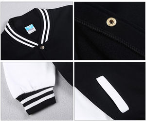 เสื้อแจ็คเก็ตวอร์มวิทยาลัยขนสัตว์แบบกำหนดเองสำหรับผู้ชาย คอตั้ง สไตล์ไฮสตรีท สีม่วง ตัวอักษรแบบเลตเตอร์แมน แห้งเร็ว กันลม - Product Image 6