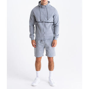 โลโก้ที่กําหนดเอง เล็กเริ่มสั่งเสื้อยืดชายผ้าน้ําหนักเบาพร้อมชุดสั้นสองชิ้น - Product Image 1