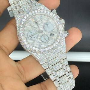 Personalizado VVS Moissanite Diamond Chronograph Iced Out Hip Hop Reloj de pulsera Hip Hop Bling Moda de lujo para hombres al mejor precio - Product Image 2