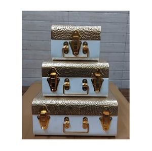 Fabrication et exportateur de boîte de coffre en métal faite à la main meilleure qualité ensemble de deux tailles différentes look classique meilleur prix boîte de rangement - Product Image 1