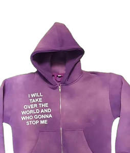 Fabricant de sweat à capuche d'hiver personnalisé pour hommes recadrée 3D en mousse avec logo pullover bord coupé en polaire 100% coton sans cordes avec impression thermique - Product Image 6