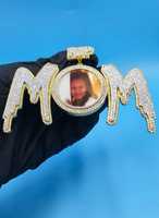 Pendentif Moissanite avec photo personnalisée, lettre commémorative pour maman, en argent 925, bijoux fins, pendentifs et breloques, cadeau pour frère ou sœur