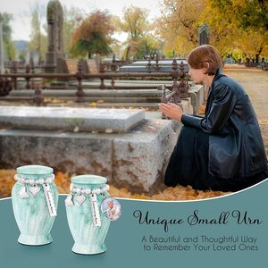 Handmade <b>Large</b> Adult Mosaic Aluminium Glass Cremation <b>Urn</b> Unique Funerals Supply With Individual Tiles Applied Burial - Product Image 3