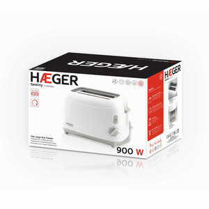 เฮเกอร์ เครื่องปิ้งขนมปัง 2 ช่องอเนกประสงค์ สีขาว 900W (TO-900.005A) - Product Image 2