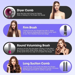 Lot de 10 brosses pour sèche-cheveux 5 en 1 comprenant des types de lissage et de séchage. - Product Image 4