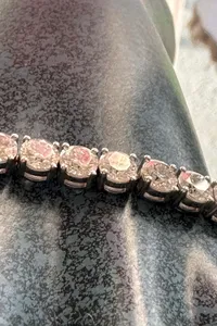 Pulsera de piedra principal de diamante de moissanita VVS1 certificada IGI chapada en platino de acero inoxidable para mujer, joyería de moda - Product Image 4