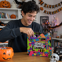 Halloween Funky Frights Squish-O-Ween : Ensemble de compte à rebours avec jouet à presser anti-stress en TPR, boîte mystère, à partir de 14 ans