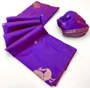 Malhar Festival Collection Banarasi Silk Saree para ropa formal Ropa india y pakistaní del mercado mayorista de Surat - Product Image 1