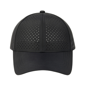 Casquette de baseball à séchage rapide 5 panneaux à la mode pour hommes 100% polyester velours Cool Mesh Curved Brim Snapback Laser Cut Design - Product Image 3