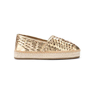 OEM, ODM Zapato de mujer en cuero de lámina tejida, alpargatas, ORO, calzado de mujer, hecho en Bangladesh - Product Image 4