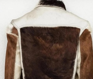 Veste de cheveux de vache en cuir pour hommes 2025 Veste d'hiver respirante et élégante en cuir de vache - Product Image 5