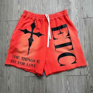 Men's Heavyweight 100% Cotton <b>Fleece</b> Fabric <b>Shorts</b> Breathable Acid Wash Sun Fade Screen Printing Digital Printing - Product Image 3