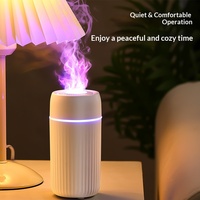 Diffuseur d'huiles essentielles miniature 100 ml avec effet flamme, 7 lumières colorées, 2 modes, humidificateur aromatique