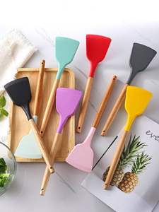 ช้อนไม้พายทำจากเรซินพร้อมที่จับเครื่องใช้ในครัวทำจากไม้ธรรมชาติความสะดวกสบายตามสั่ง - Product Image 5