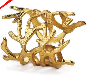 Servilletero con diseño de hoja chapada en oro de aspecto moderno 2025 para restaurante y bar de hotel - Product Image 4